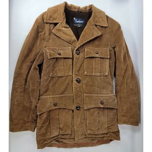 Vintage Shanhouse Corduroy Mens Coat Jacket Cold‎ Weather Faux Fur Lined Sz 36